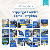 100 Shipping and Logistics Canva Templates Bundle